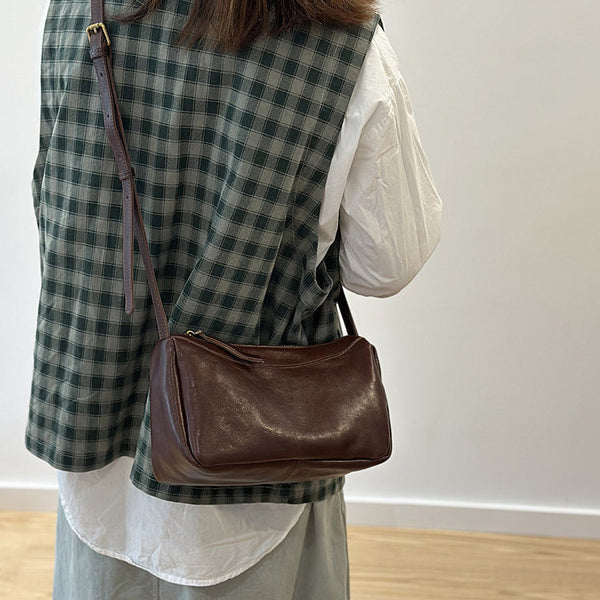 Small Genuine Leather Crossbody Bag for Women Minimalist Shoulder Bag Durable