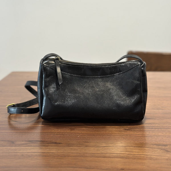 Women's Minimalist Leather Shoulder Bag Small Crossbody Purse