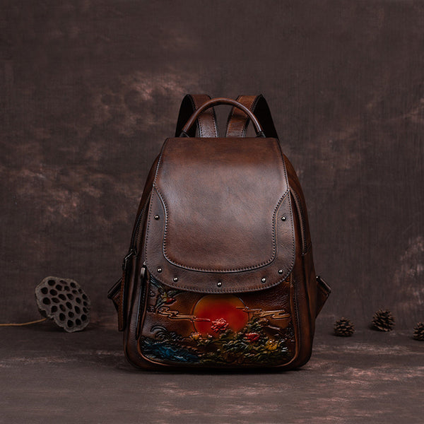 Small Leather Backpack Purse For Women Leather Rucksack Bag Badass