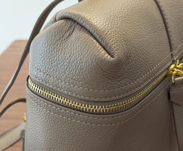 Small Leather Backpack for Women Genuine Cowhide Casual Daypack