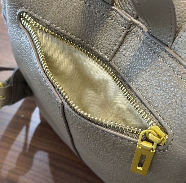 Small Leather Backpack for Women Genuine Cowhide Casual Daypack