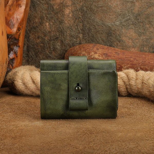 Small Leather Bifold Wallet for Women Vintage Genuine Cowhide Wallet Affordable