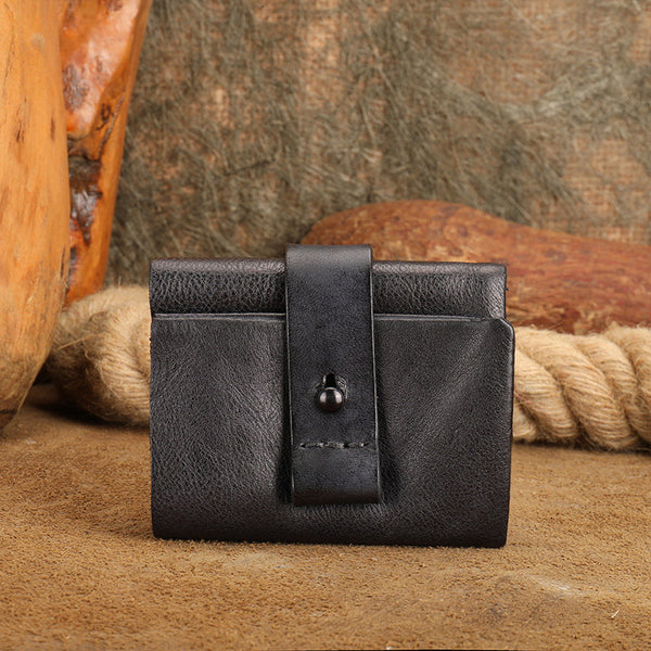 Small Leather Bifold Wallet for Women Vintage Genuine Cowhide Wallet Beautiful