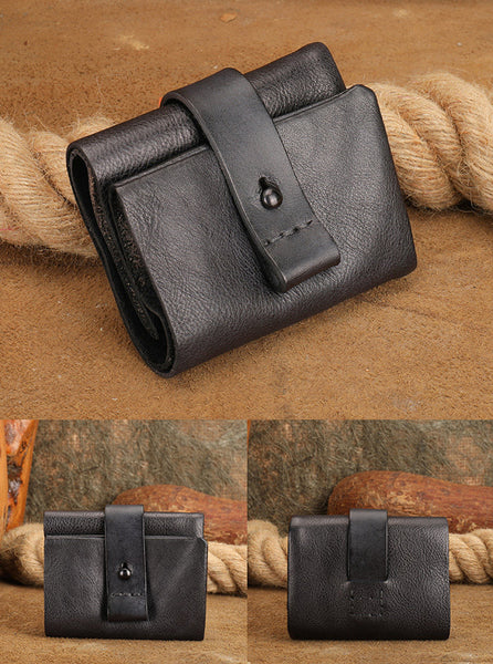 Small Leather Bifold Wallet for Women Vintage Genuine Cowhide Wallet Cowhide