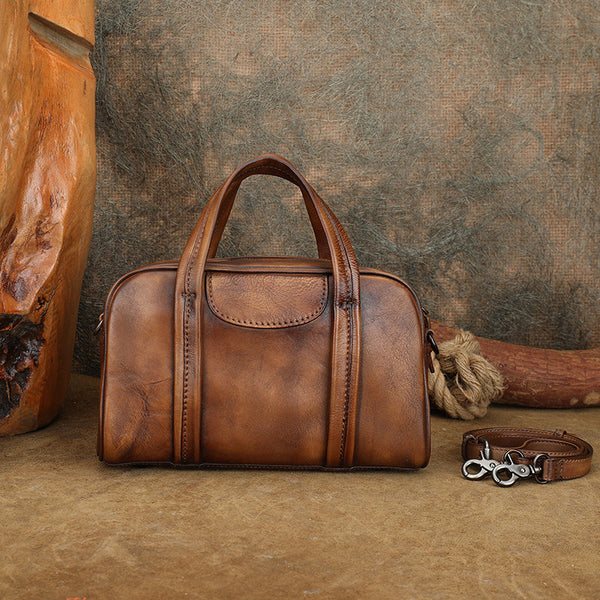Small Leather Handbag for Women Genuine Cowhide Top Handle Shoulder Bag Accessories