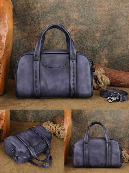 Small Leather Handbag for Women Genuine Cowhide Top Handle Shoulder Bag Classy