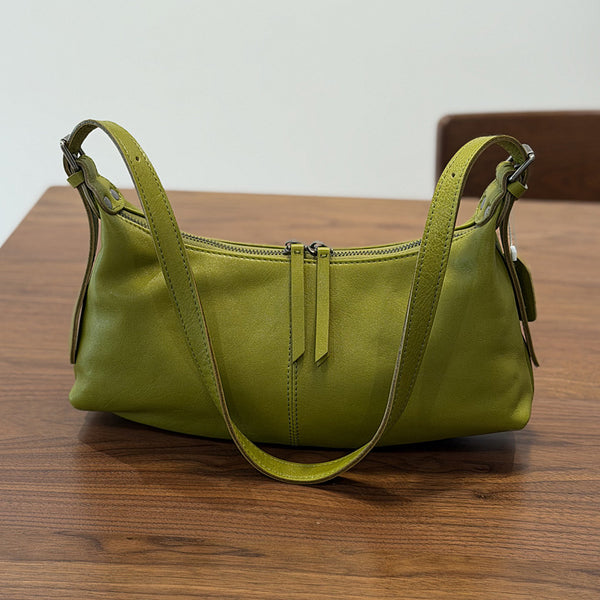 Small Leather Hobo Bag for Women  Genuine Cowhide Shoulder and Underarm Bag Aesthetic