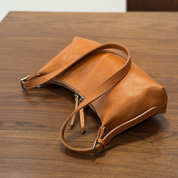 Small Leather Hobo Bag for Women  Genuine Cowhide Shoulder and Underarm Bag Beautiful