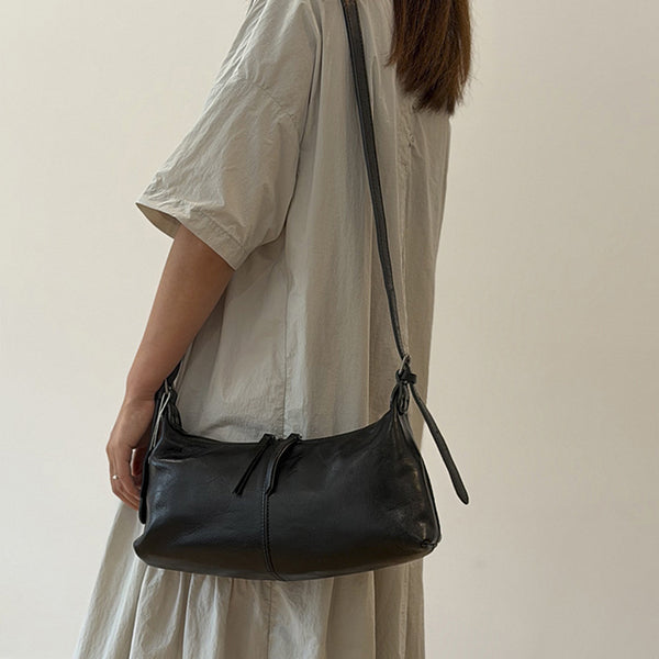 Small Leather Hobo Bag for Women  Genuine Cowhide Shoulder and Underarm Bag Classy