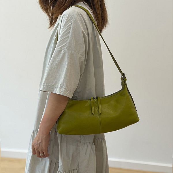 Small Leather Hobo Bag for Women  Genuine Cowhide Shoulder and Underarm Bag Cool