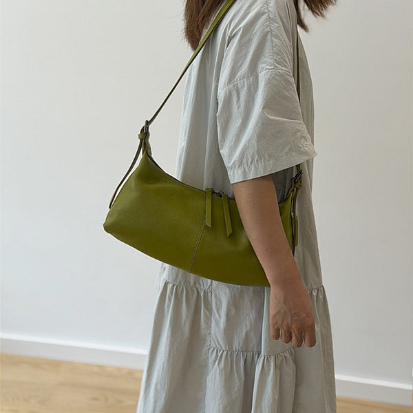 Small Leather Hobo Bag for Women  Genuine Cowhide Shoulder and Underarm Bag Cowhide