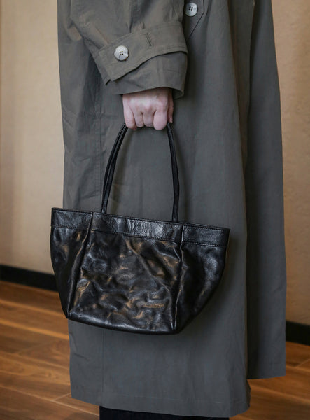 Small Textured Leather Bucket Bag for Women Vintage Cowhide Tote Crossbody Purse Classy