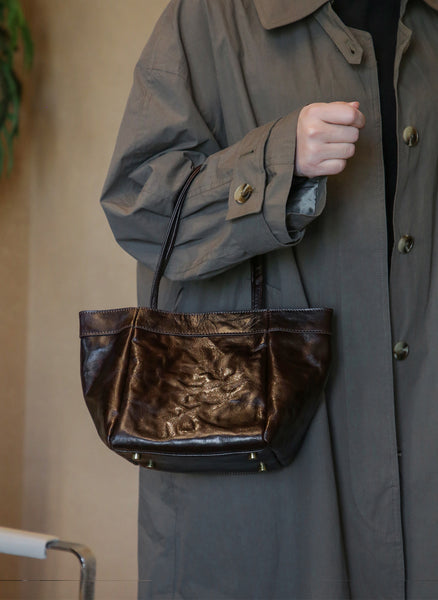 Small Textured Leather Bucket Bag for Women Vintage Cowhide Tote Crossbody Purse Fashionable