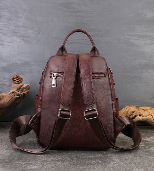 Small Womens Leather Backpack Bag Convertible Shoulder Bag Classic