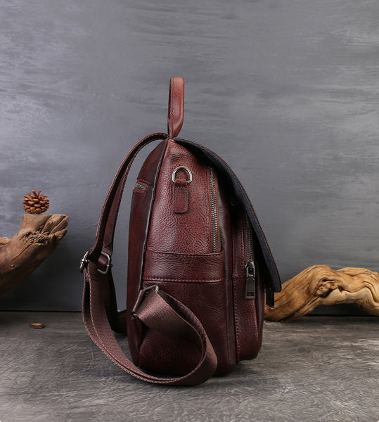 Small Womens Leather Backpack Bag Convertible Shoulder Bag Classy