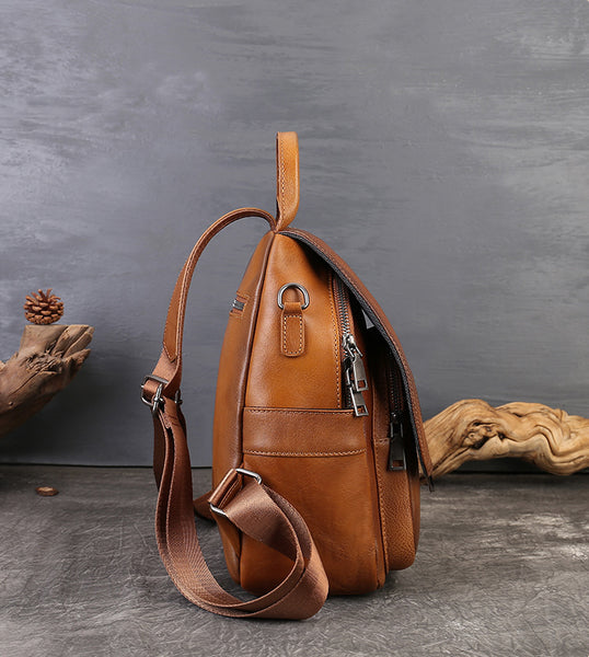 Small Womens Leather Backpack Bag Convertible Shoulder Bag Durable