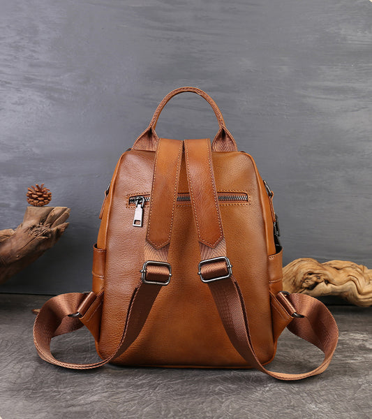 Small Womens Leather Backpack Bag Convertible Shoulder Bag Fashion