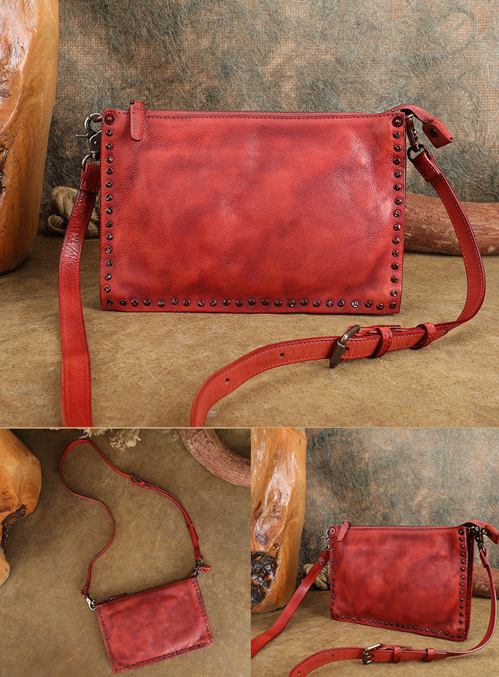 Vintage Bohemian Style Rivet Crossbody Bag Tassel Decor - Temu