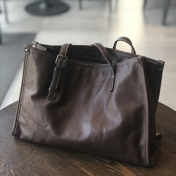 Soft-Leather-Women’s-Tote-Fits-A8-Zipper-Closure-Everyday-Office-and-Casual-Handbag-Badass
