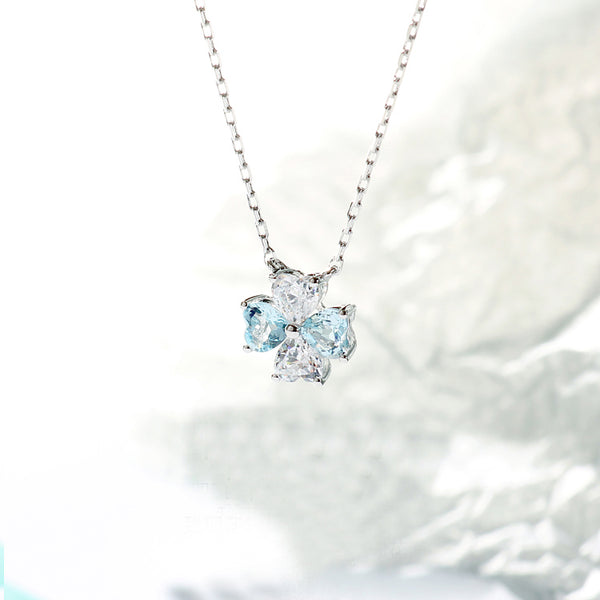 Sterling Silver Aquamarine Pendant Necklace March Birthstone Pendant Necklace Nice