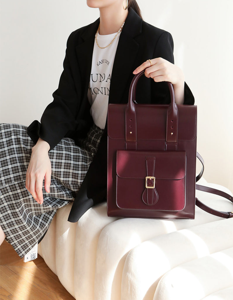 burgundy leather backpack womens Styish Womens Small Leather Backpack Purse Leather Rucksack – igemstonejewelry