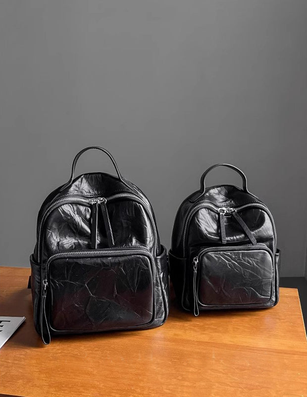 black leather fashion backpack purse Stylish Women's Small Leather Backpack Purse Ladies Black Leather Ruck –  igemstonejewelry