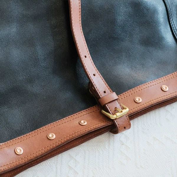 Top Zipper Closure Womens Leather Shoulder Bag Black Crossbody Bags For Women Durable