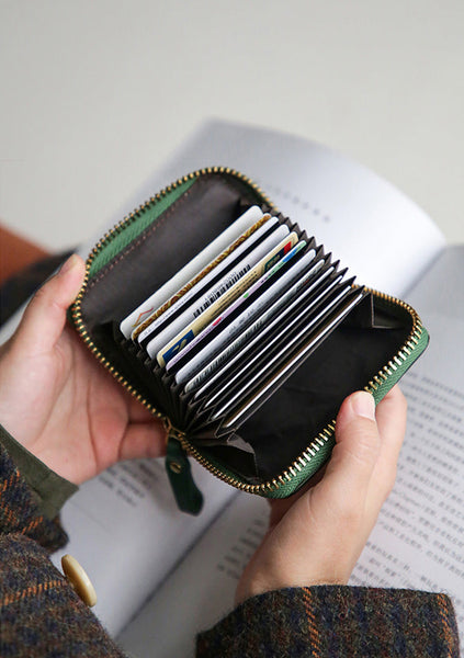 Unique Ladies Leather Accordion Wallet Small Card Holder Capacity
