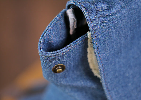 Vintage Denim Backpack for Women Patchwork Canvas Laptop Bag with Leather Details Quality