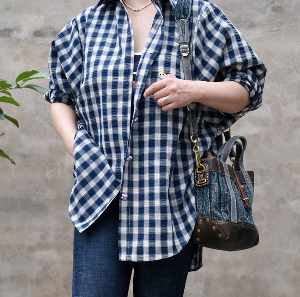 Vintage Denim and Leather Tote Crossbody Bag Washed Canvas Patchwork Small Handbag for Women Classy