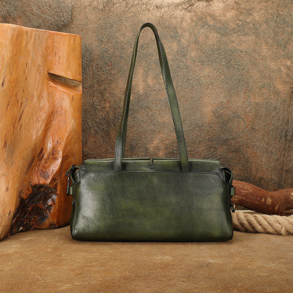 Vintage East West Leather Shoulder Bag for Women Genuine Cowhide Everyday Handbag Best