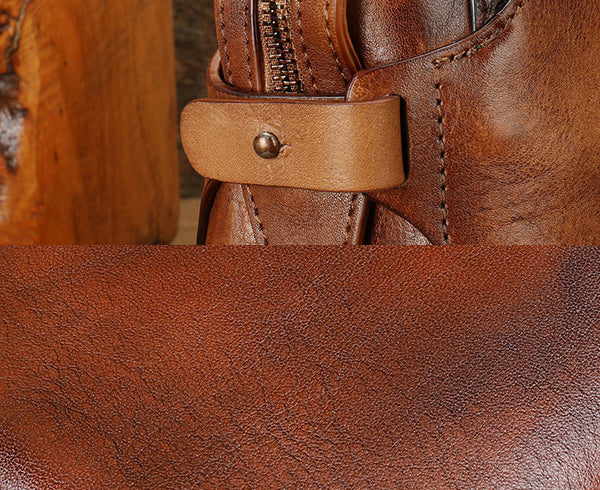 Vintage East West Leather Shoulder Bag for Women Genuine Cowhide Everyday Handbag Durable