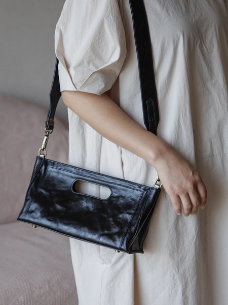 Small Women’s Leather Underarm Shoulder Bag Vintage Crossbody Handbag