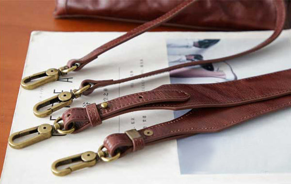 Vintage Full-Grain Leather Shoulder Bag Underarm Bag for Women Clutch Crossbody Handba Details