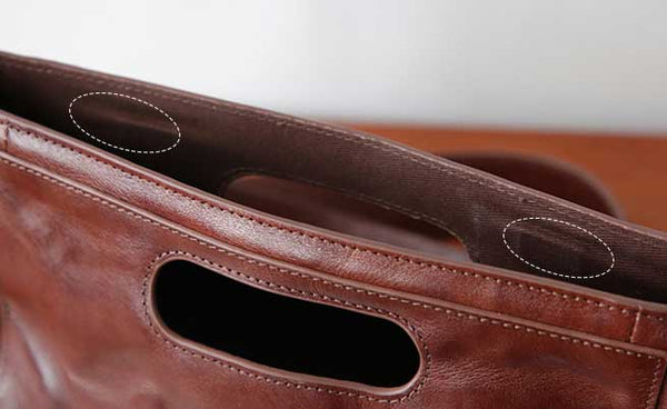 Vintage Full-Grain Leather Shoulder Bag Underarm Bag for Women Clutch Crossbody Handba Genuine-Leather