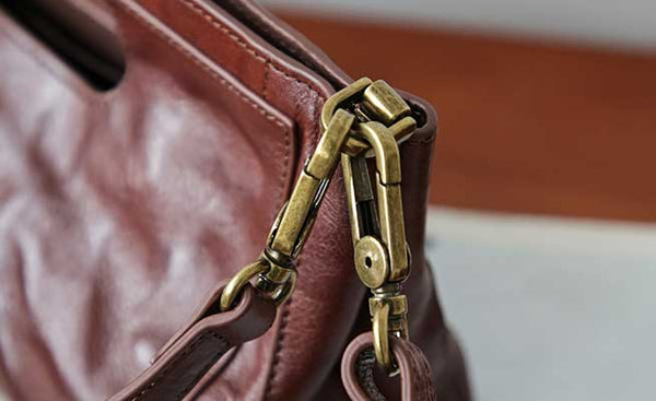 Vintage Full-Grain Leather Shoulder Bag Underarm Bag for Women Clutch Crossbody Handba Handmade