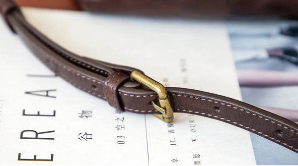 Vintage Full Grain Leather Top Handle Crossbody Bag for Women Genuine-Leather