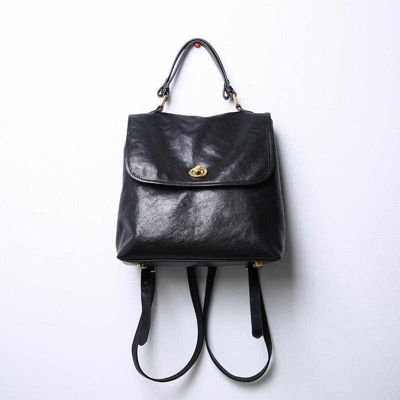 Vintage Genuine Leather Backpack for Women Small Cowhide Backpack Purse –  igemstonejewelry