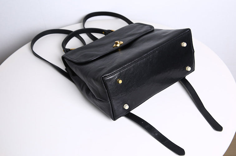 Vintage Genuine Leather Backpack for Women Small Cowhide Backpack Purse – igemstonejewelry
