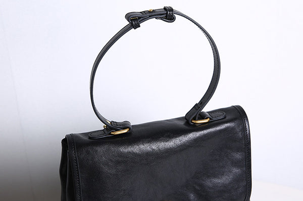 Vintage Genuine Leather Backpack Purse for Women Small Top Grain Cowhide Backpack Bag Cute