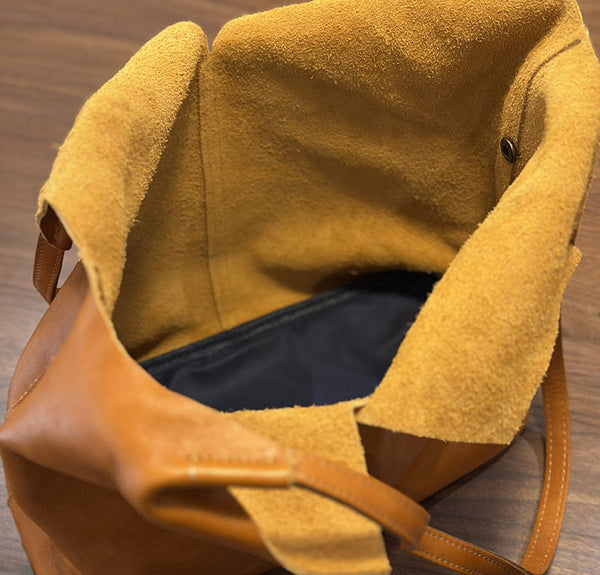 Vintage Genuine Leather Boho Tote Bag for Women Shoulder Handbag Capacity