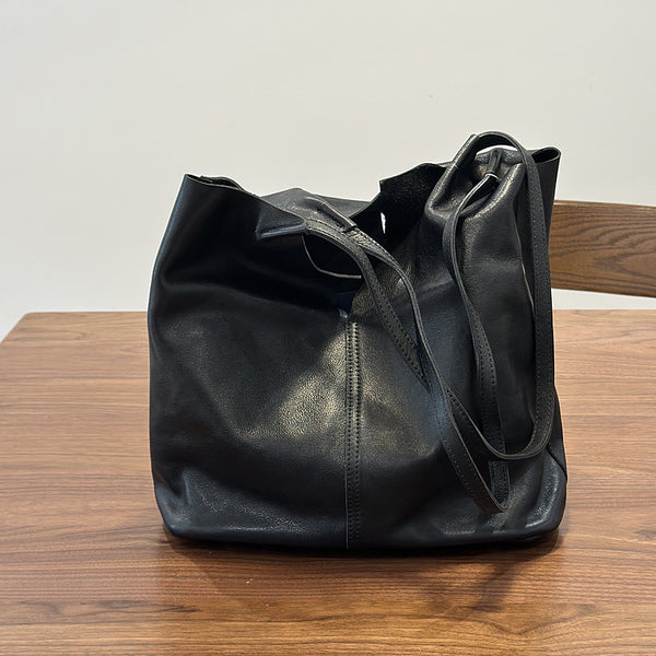 Vintage Genuine Leather Boho Tote Bag for Women Shoulder Handbag Cool