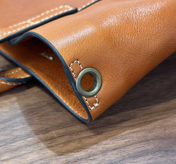 Vintage Genuine Leather Bucket Bag for Women Handheld Shoulder Crossbody Purse Handmade