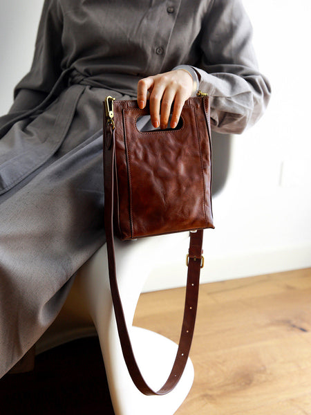 Vintage Genuine Leather Bucket Bag for Women Small Leather Crossbody Shoulder Bag Best