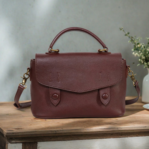Vintage Genuine Leather Crossbody Bag for Women Classic Satchel Handbag Accessories