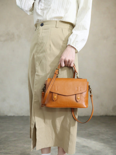 Women’s Leather Messenger Bag Vintage Crossbody Satchel Purse