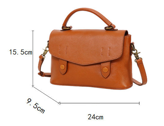 Vintage Genuine Leather Crossbody Bag for Women Classic Satchel Handbag Classy