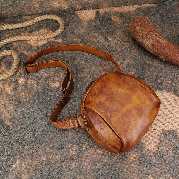 Vintage Genuine Leather Crossbody Bag for Women Small Retro Shoulder Purse Accessories