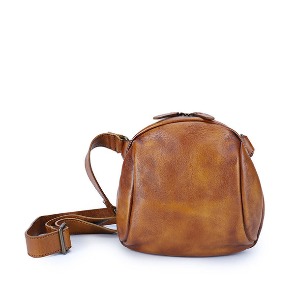 Vintage Genuine Leather Crossbody Bag for Women Small Retro Shoulder Purse Stylish
