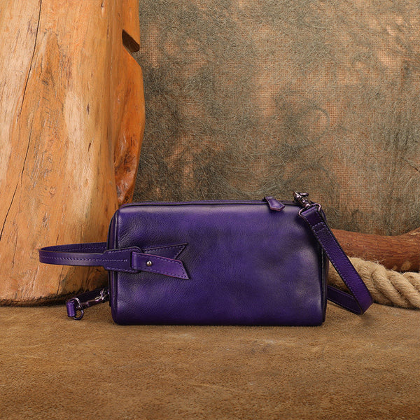 Vintage Genuine Leather Crossbody Bag for Women Small Handmade Handbag
